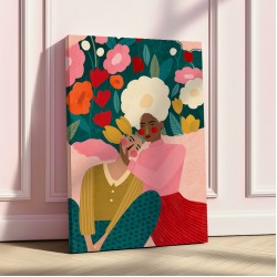 Embracing Couple  In Floral Embrace