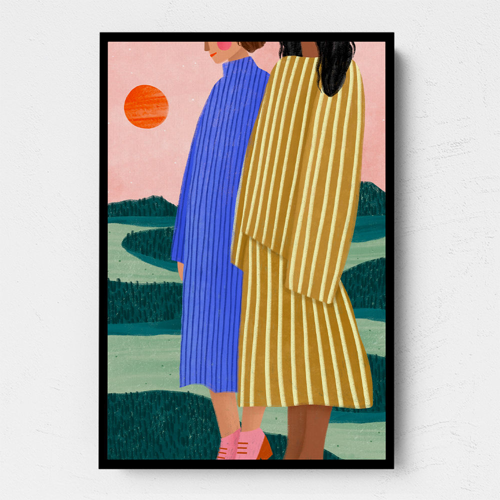 Friends With Striped Dresses