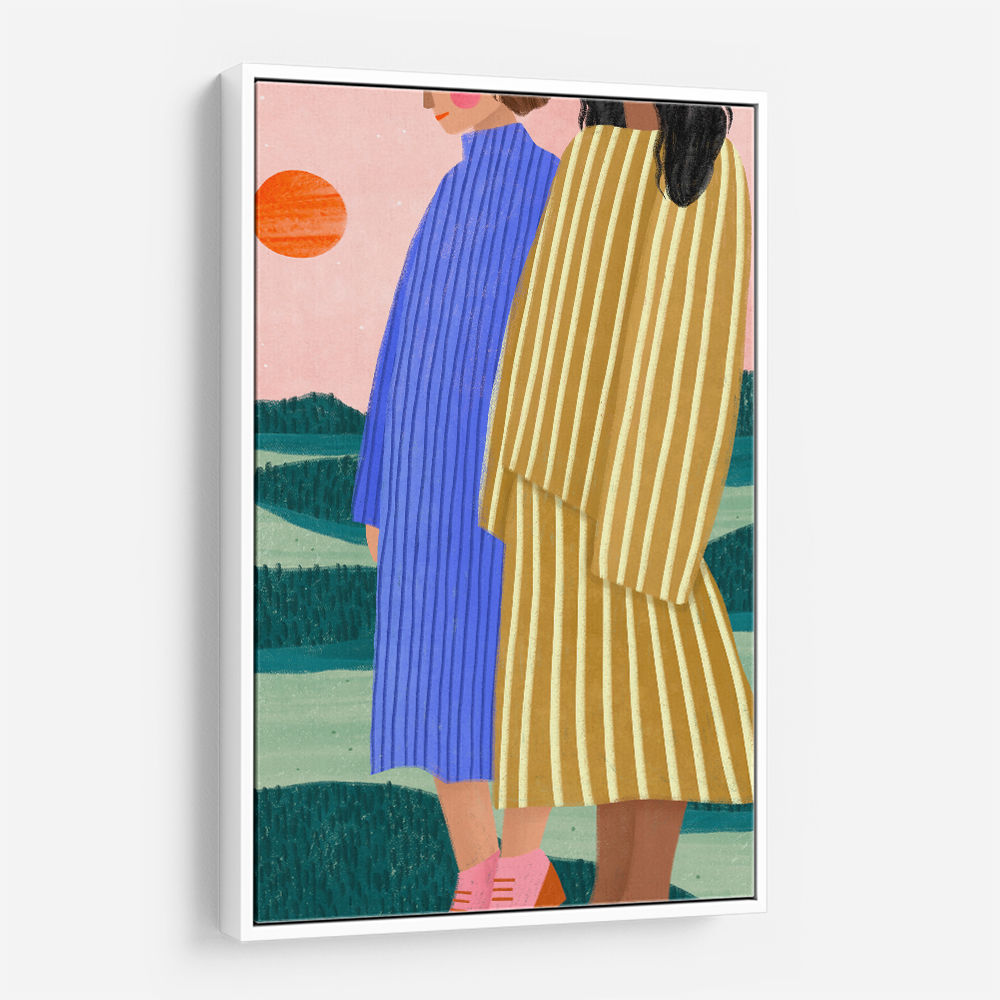 Friends With Striped Dresses