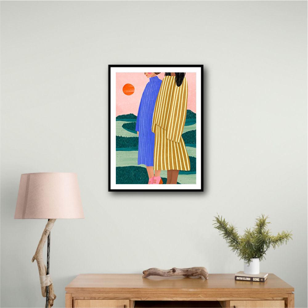 Friends With Striped Dresses