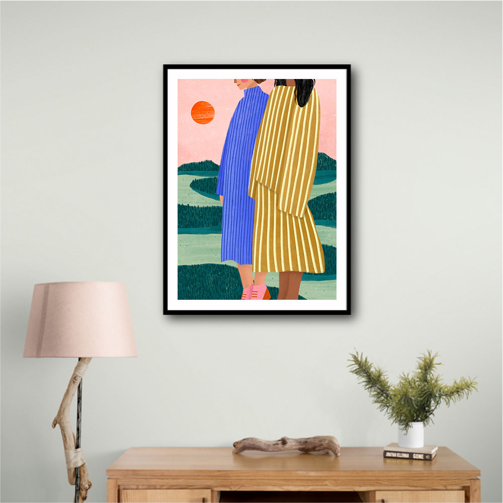 Friends With Striped Dresses
