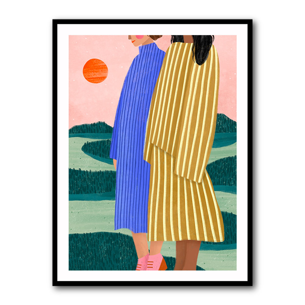 Friends With Striped Dresses