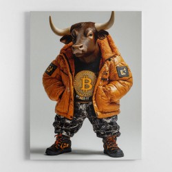 Bitcoin Black Bull 3 Wall Art