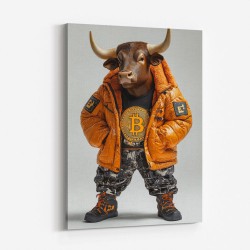 Bitcoin Black Bull 3 Wall Art