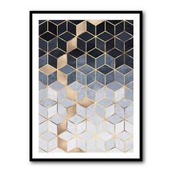 Soft Blue Gradient Cubes
