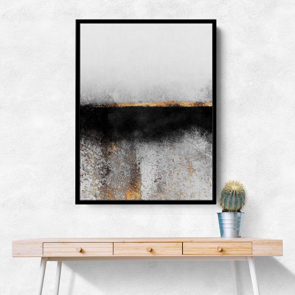 Soot And Gold Abstract