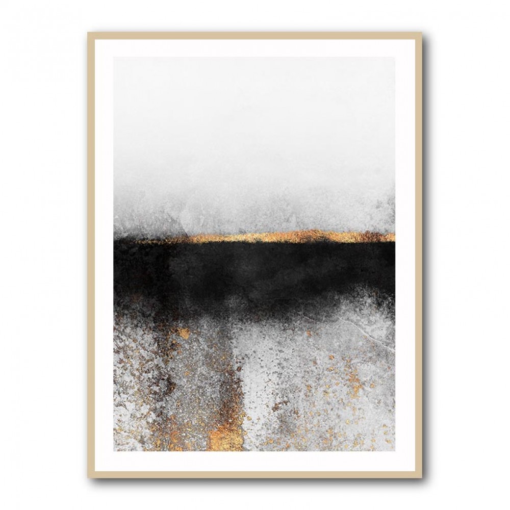 Soot And Gold Abstract