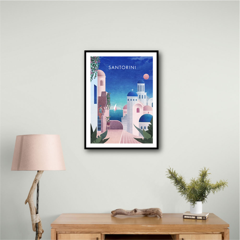 Santorini Travel Poster Santorini Travel Poster