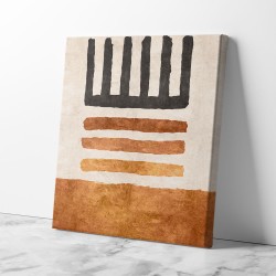 Geometric Striped Rug Orange