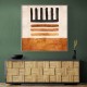 Geometric Striped Rug Orange