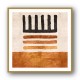 Geometric Striped Rug Orange