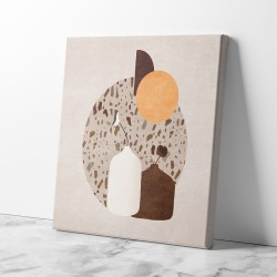 White and Brown Terrazzo Flowerpot