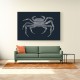 Crab Blue Poster Blue