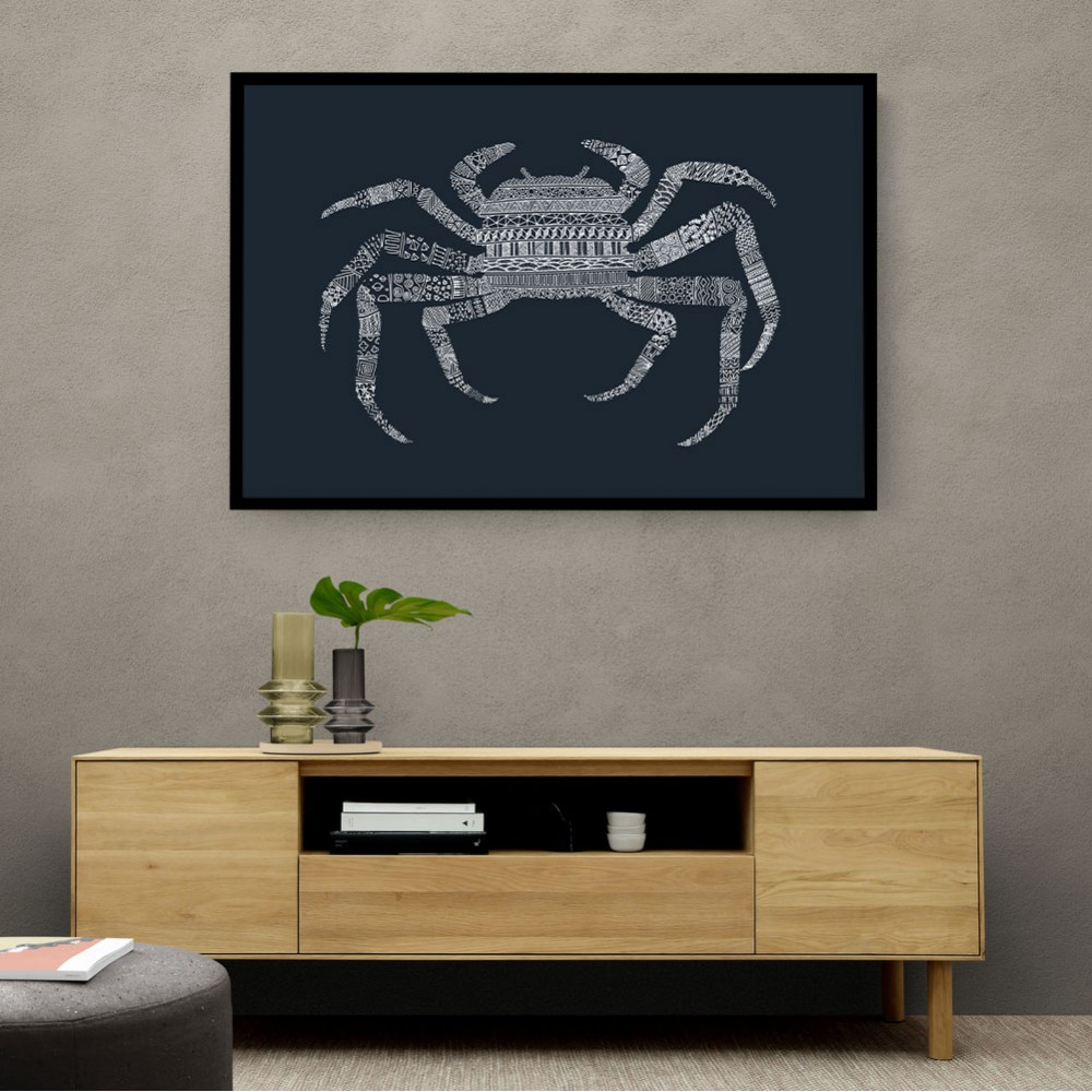 Crab Blue Poster Blue