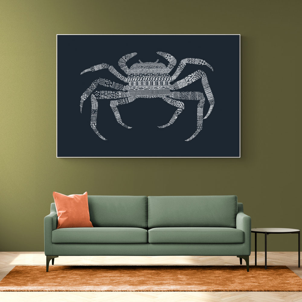 Crab Blue Poster Blue