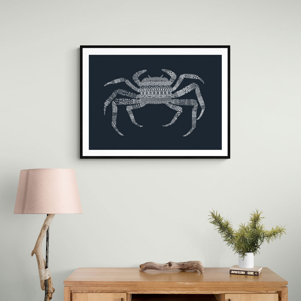 Crab Blue Poster Blue