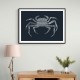 Crab Blue Poster Blue