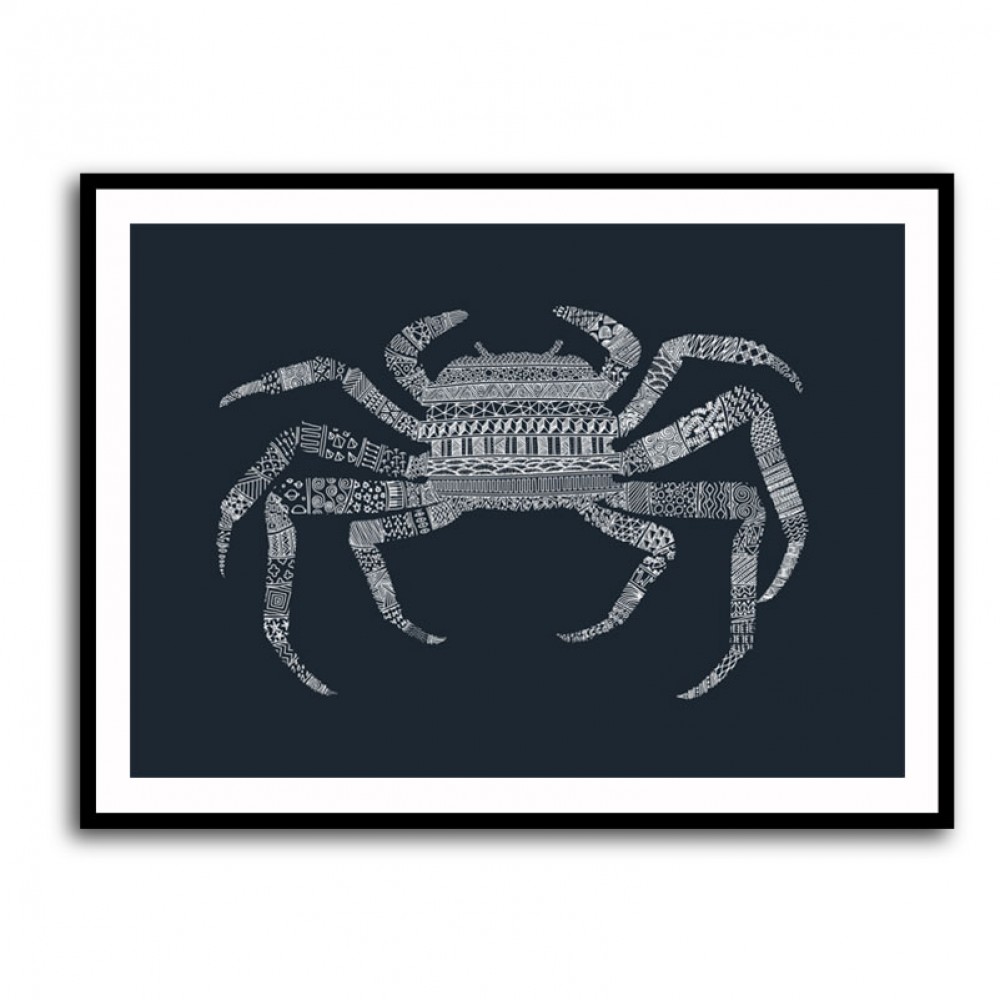 Crab Blue Poster Blue