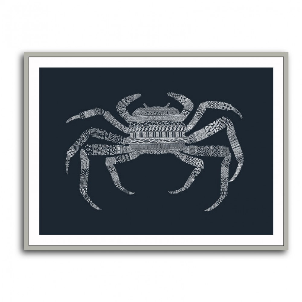 Crab Blue Poster Blue