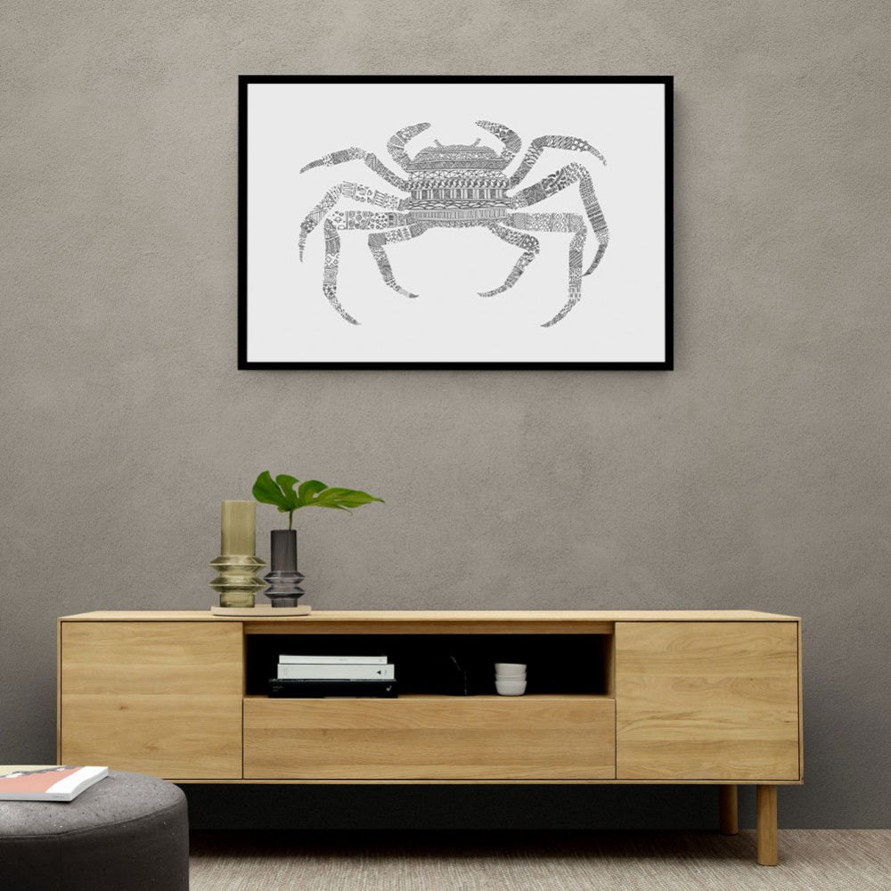 Crab Grey Poster Grey