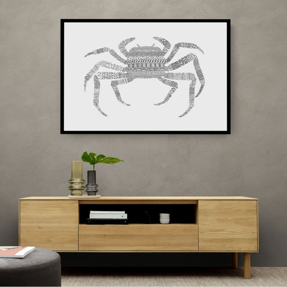 Crab Grey Poster Grey