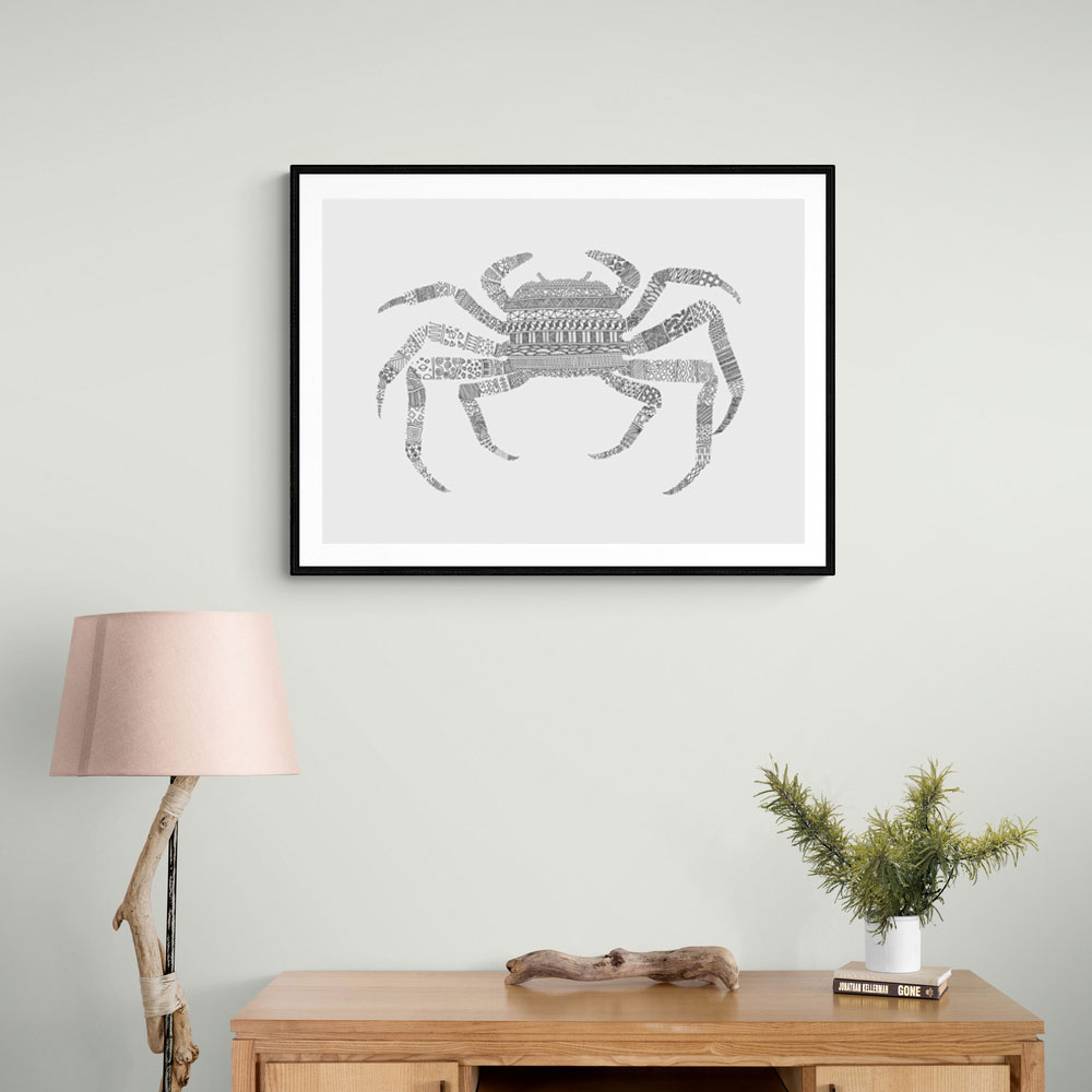 Crab Grey Poster Grey