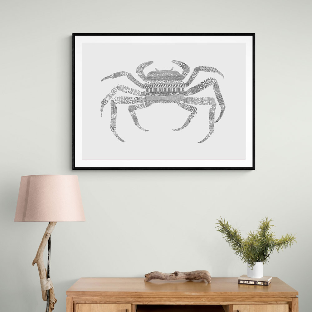 Crab Grey Poster Grey