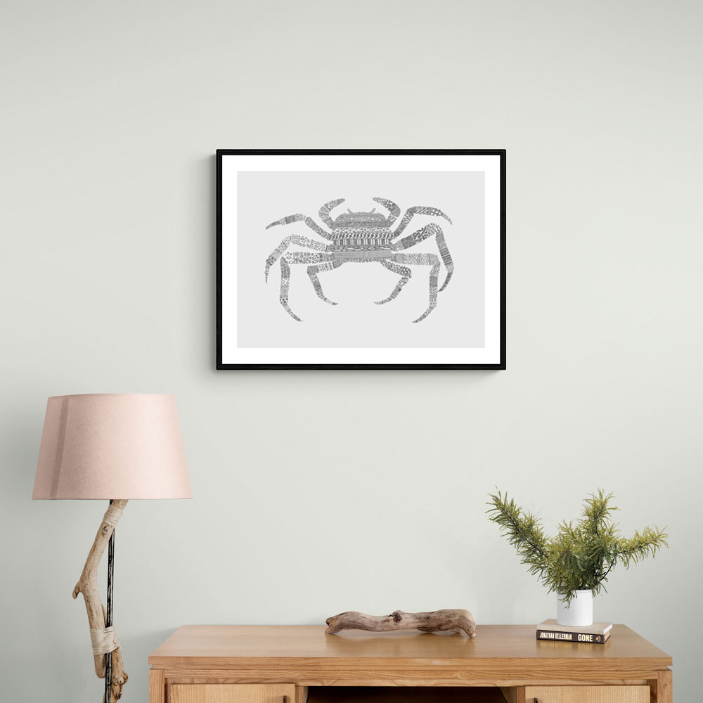 Crab Grey Poster Grey