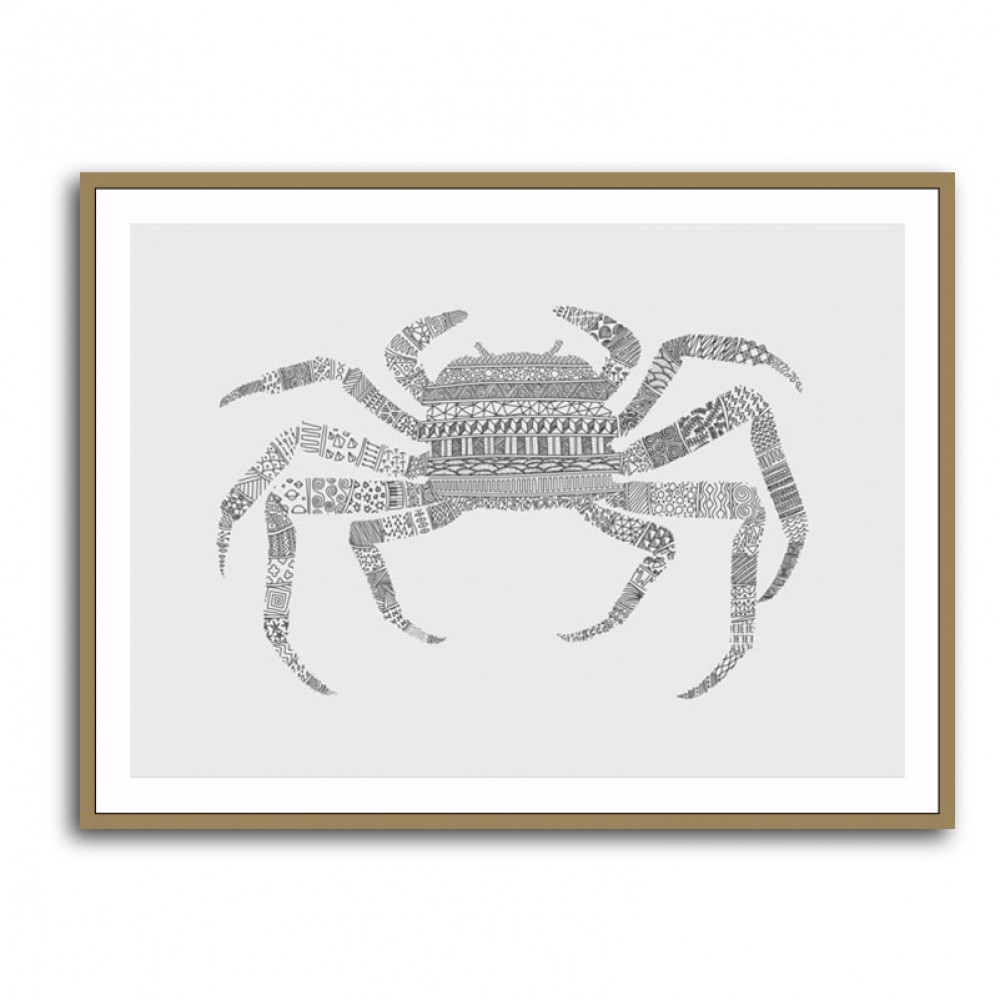 Crab Grey Poster Grey