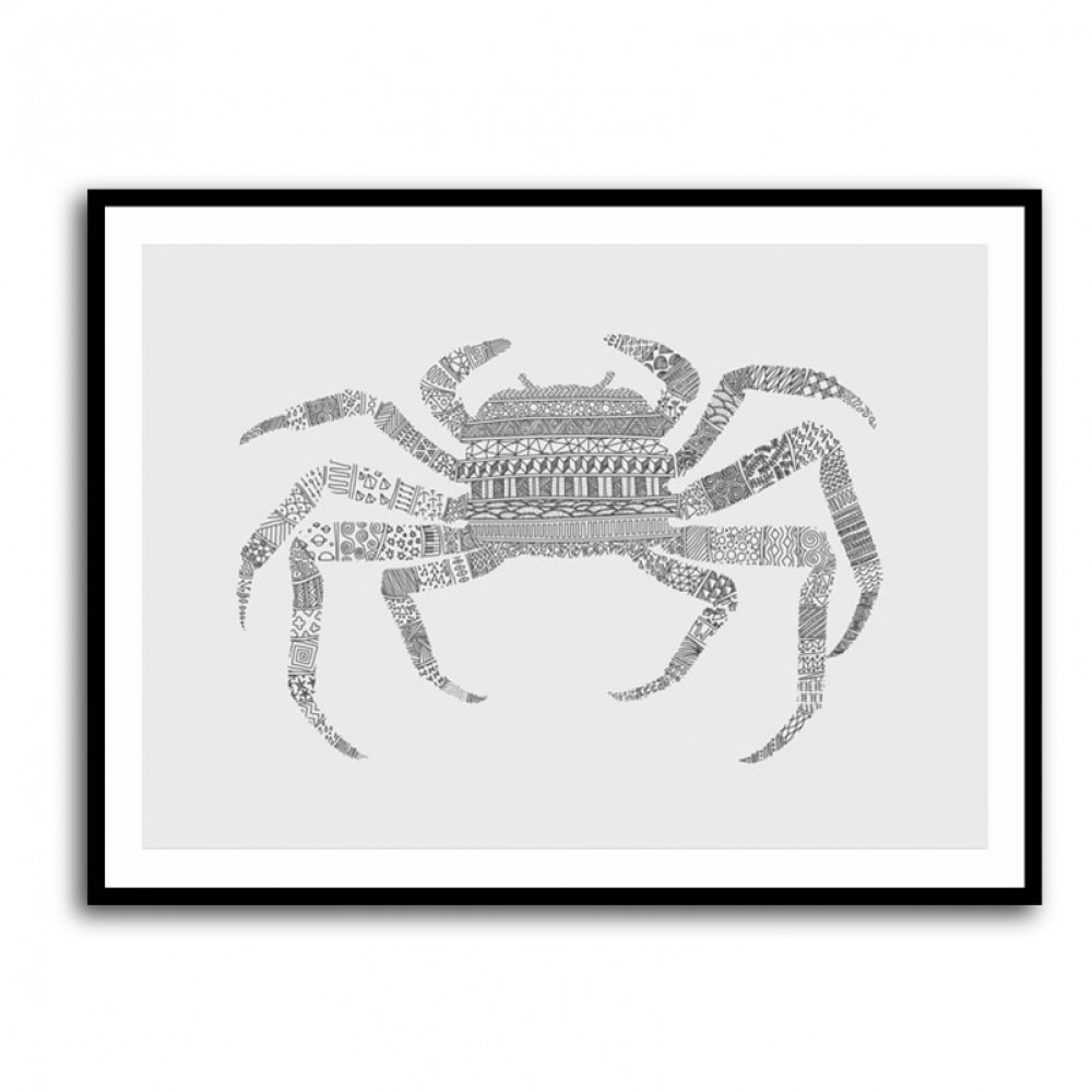 Crab Grey Poster Grey