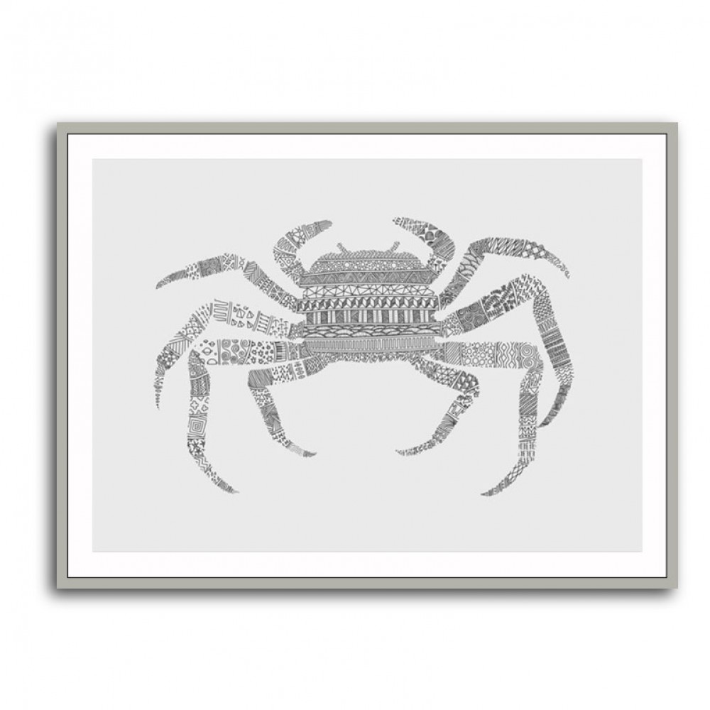 Crab Grey Poster Grey