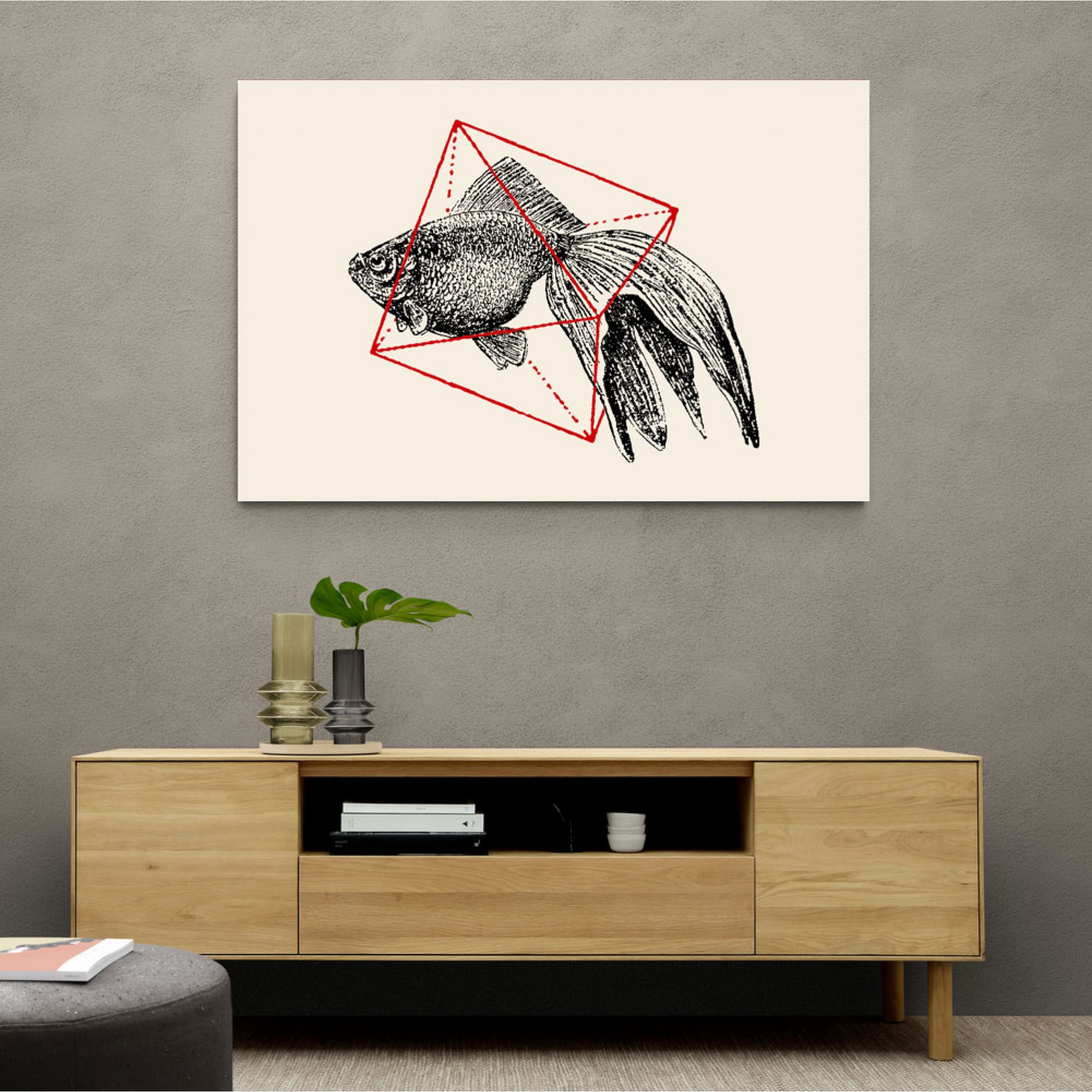 Fish In Geometrics NAo3 Wall Art