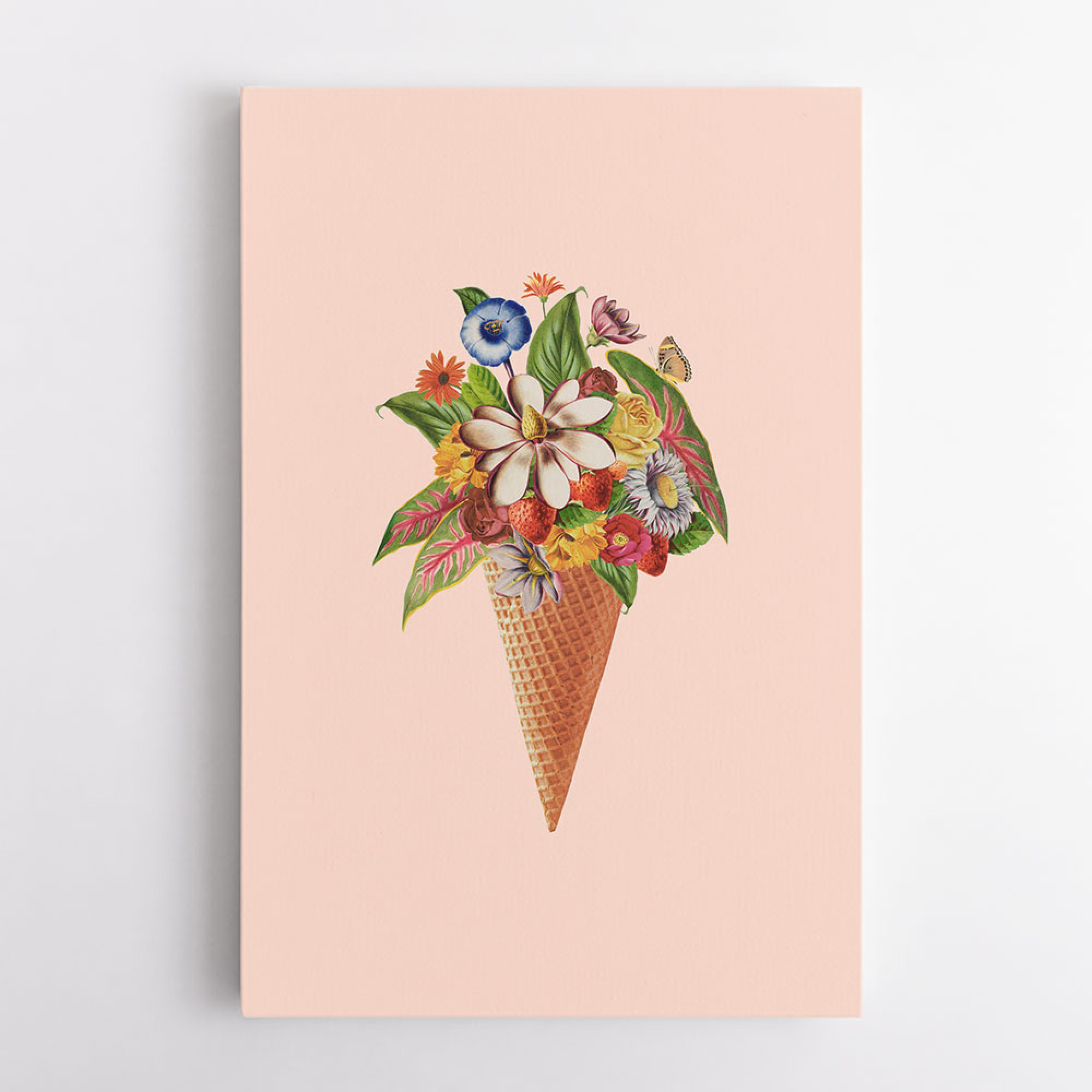 Botanical Pink Ice Cream Wall Art