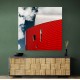 Three Tiny Windows In Red Wall Three Tiny Windows In Red Wall