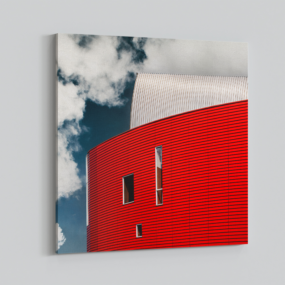 Three Tiny Windows In Red Wall Three Tiny Windows In Red Wall