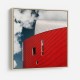 Three Tiny Windows In Red Wall Three Tiny Windows In Red Wall