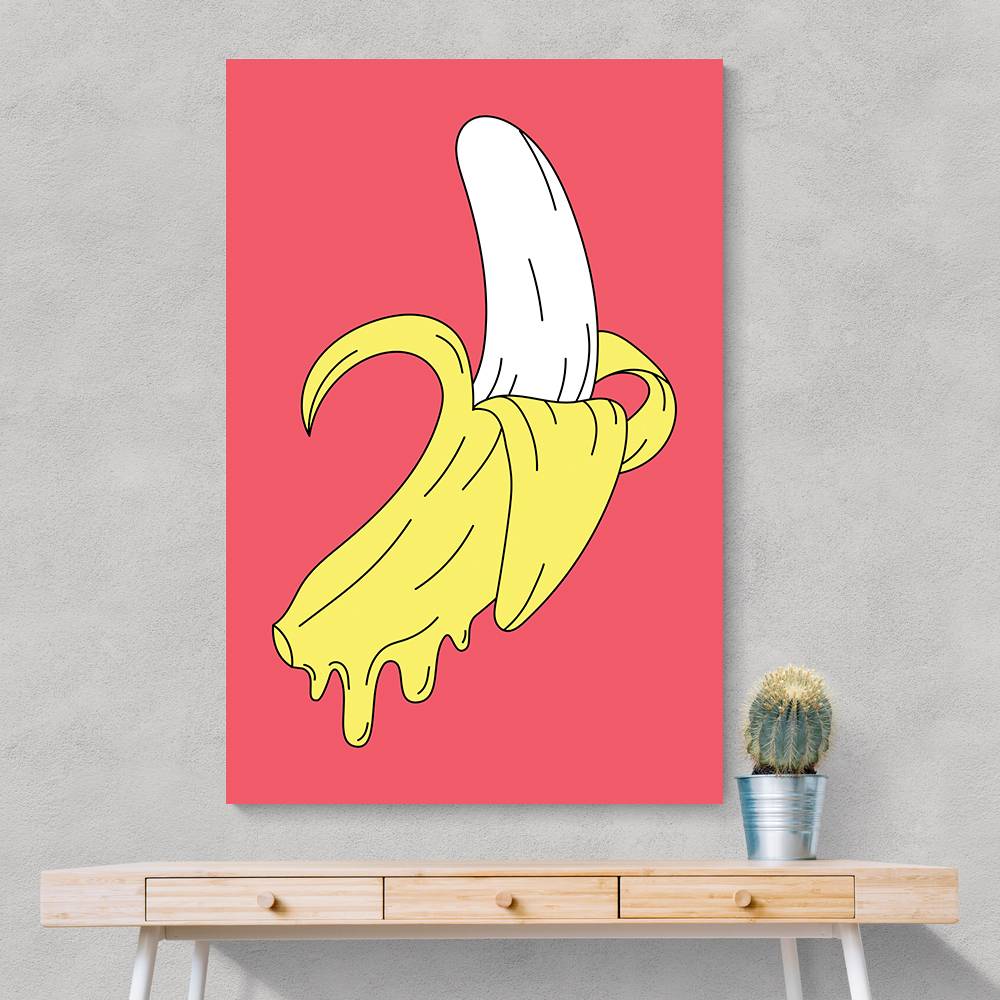 Melting Pink Banana Wall Art