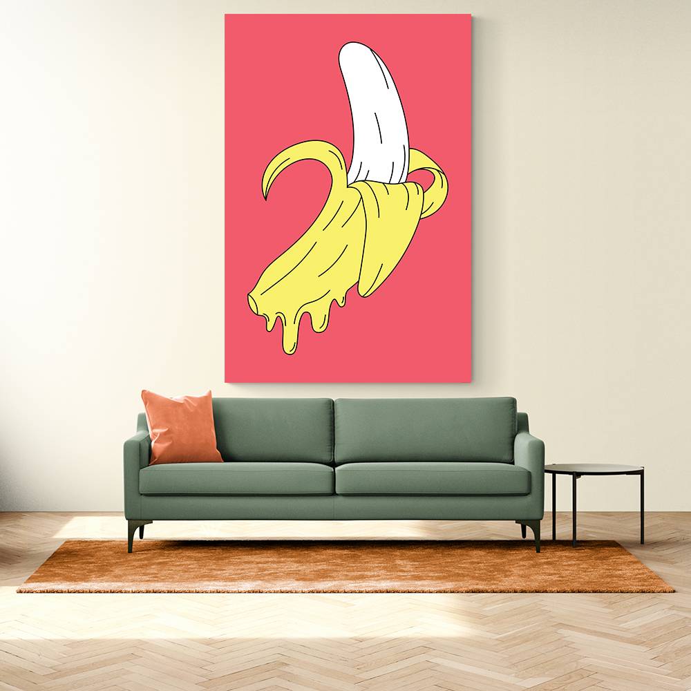 Melting Pink Banana Wall Art