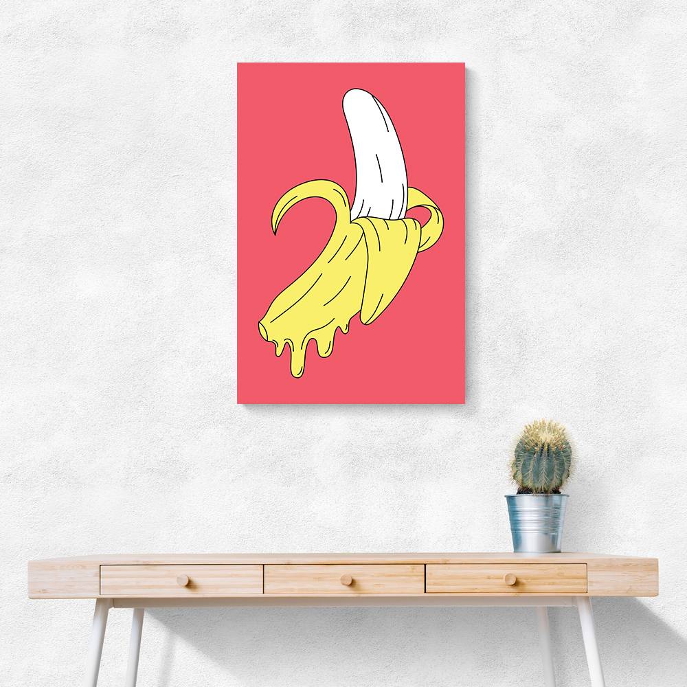 Melting Pink Banana Wall Art