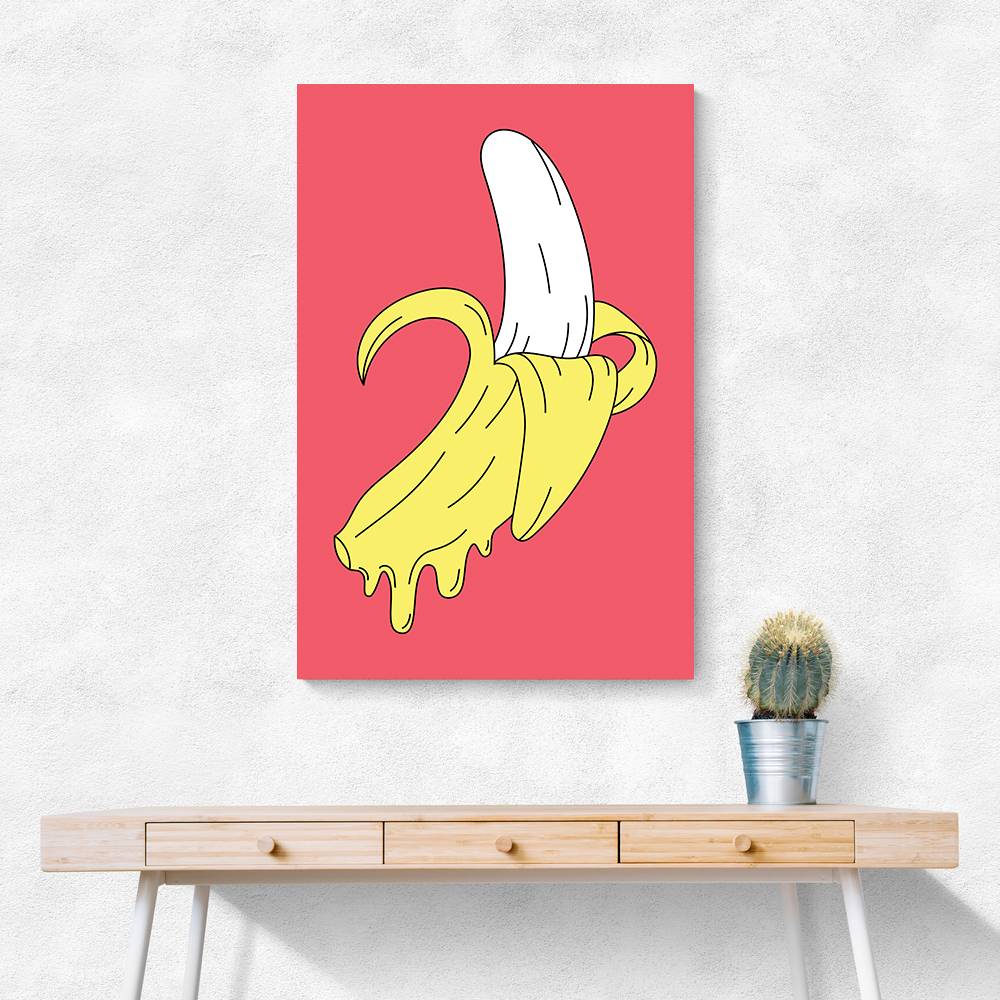 Melting Pink Banana Wall Art