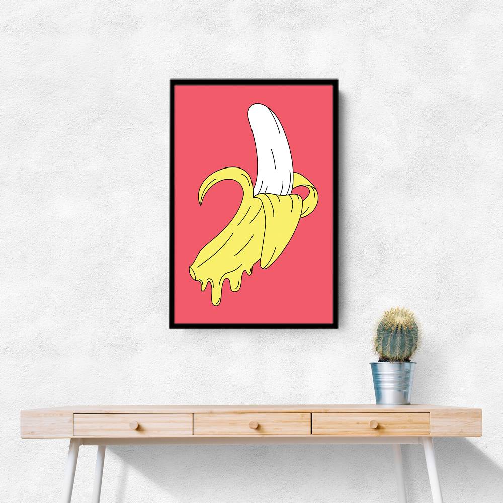 Melting Pink Banana Wall Art