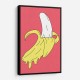 Frame Colour:: Black Melting Pink Banana Wall Art
