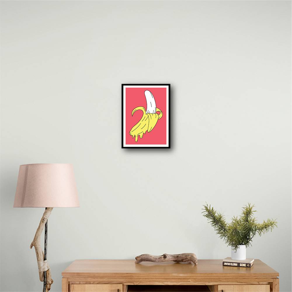 Melting Pink Banana Wall Art