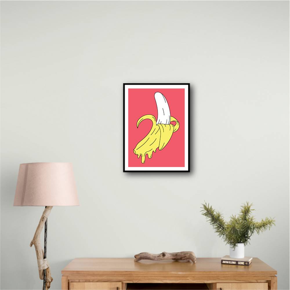 Melting Pink Banana Wall Art