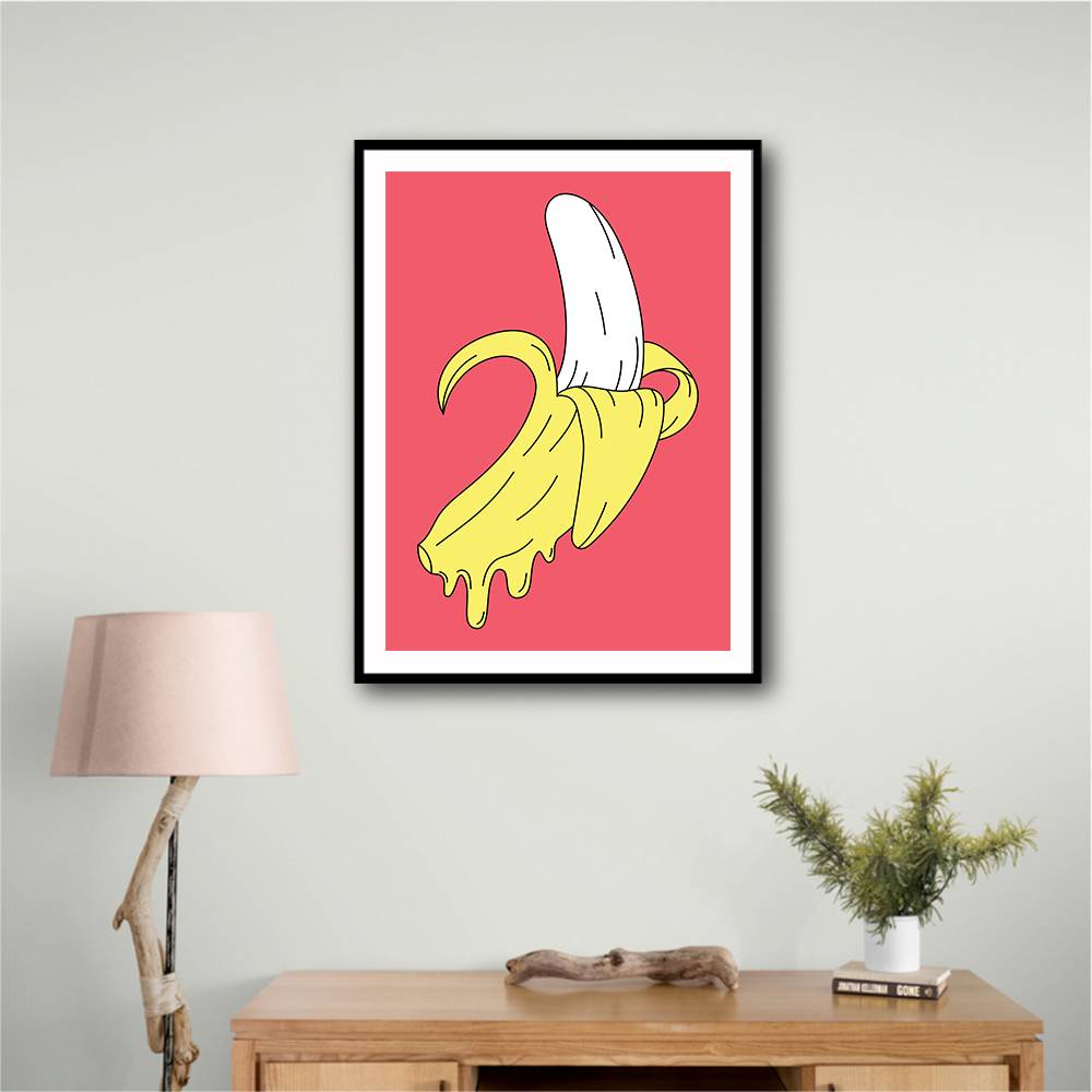 Melting Pink Banana Wall Art