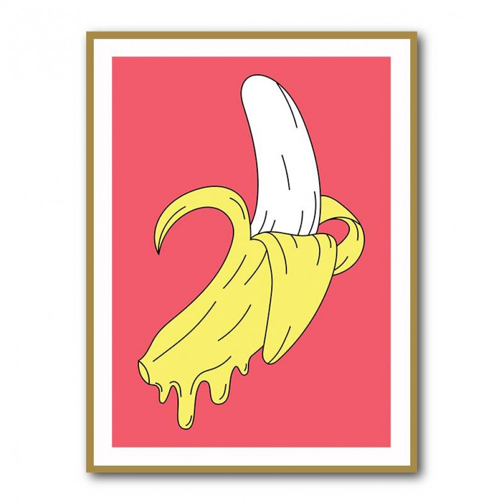 Melting Pink Banana Wall Art
