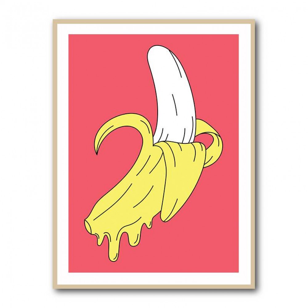 Melting Pink Banana Wall Art