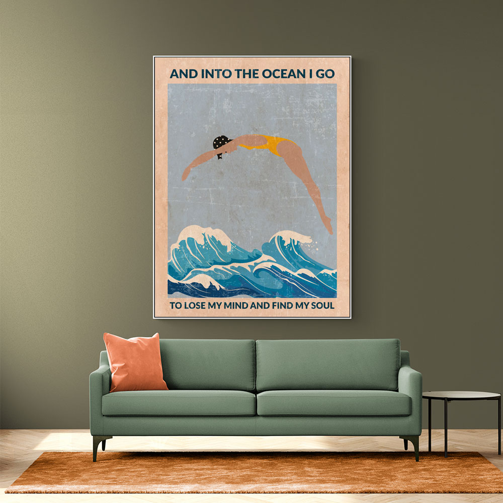 Into the Ocean (blue) Standard Wall Art