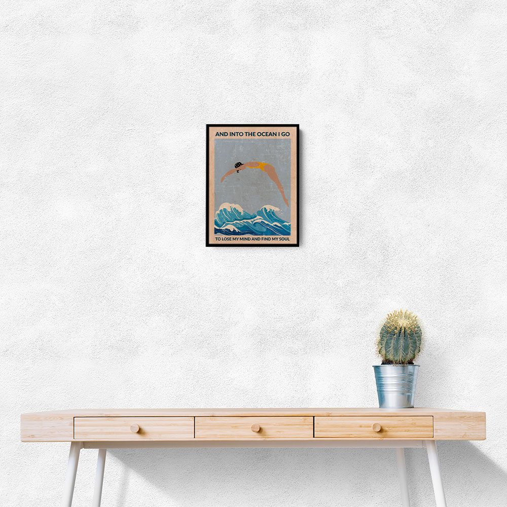 Into the Ocean (blue) Standard Wall Art