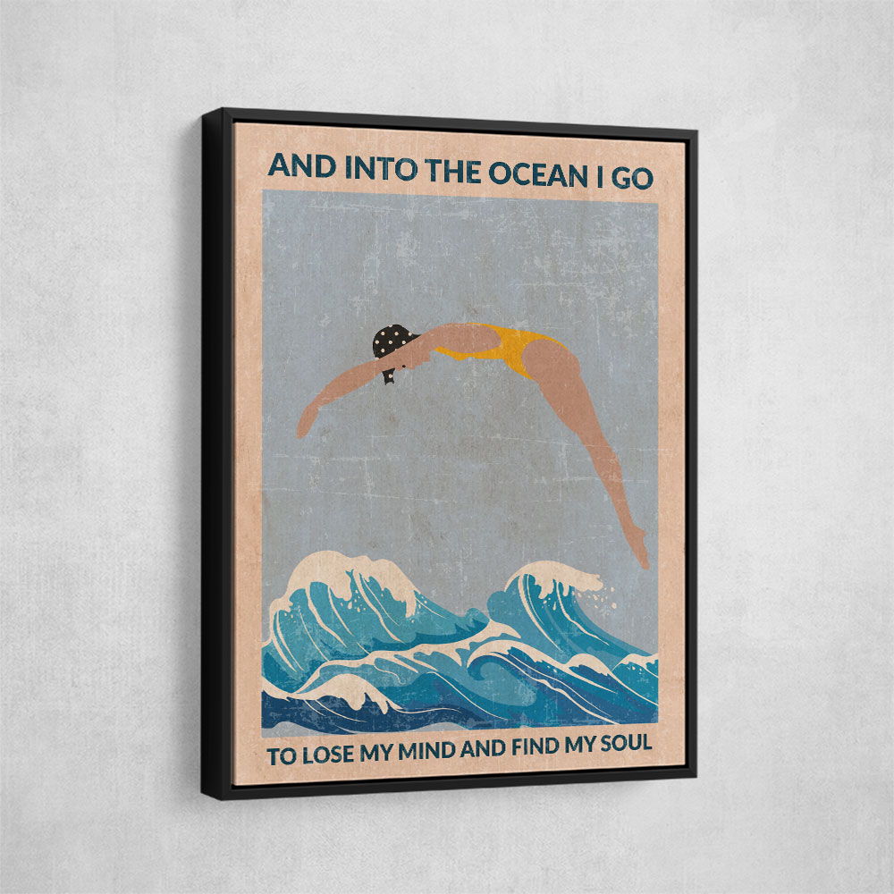 Into the Ocean (blue) Standard Wall Art